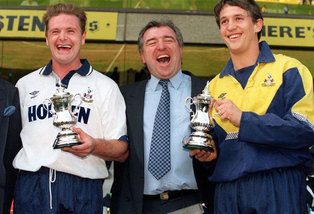 Venables' Tottenham, featuring Gazza and Lineker, won the FA Cup in 1991