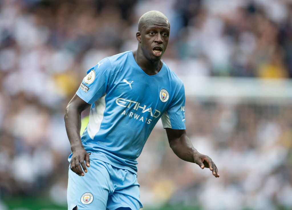 LONDON, ENGLAND - AUGUST 15: Benjamin Mendy of Manchester City during the Premier League match between Tottenham Hotspur and Manchester City at Tottenham Hotspur Stadium on August 15, 2021 in London, England. (Photo by Visionhaus/Getty Images)