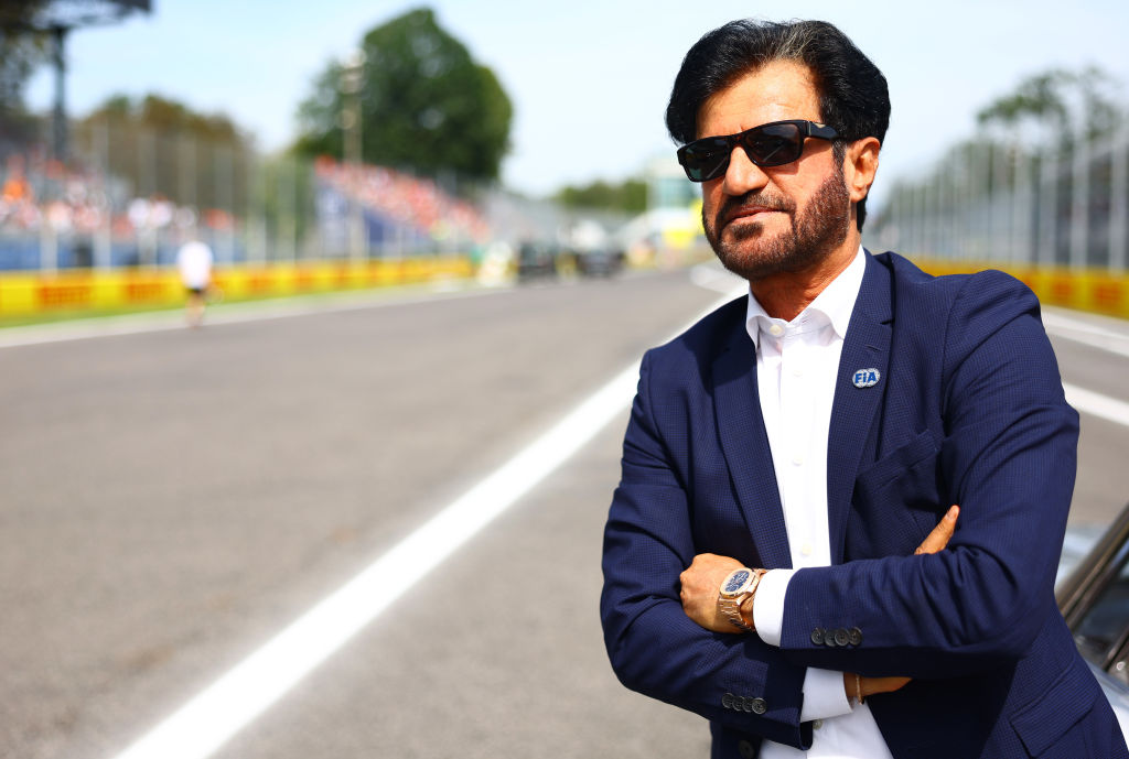 MONZA, ITALY - SEPTEMBER 03: Mohammed ben Sulayem, FIA President, looks on from the drivers parade prior to the F1 Grand Prix of Italy at Autodromo Nazionale Monza on September 03, 2023 in Monza, Italy. (Photo by Mark Thompson/Getty Images)