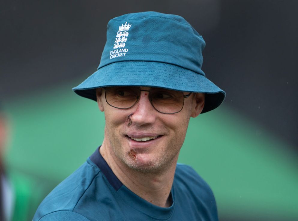 SOUTHAMPTON, ENGLAND - SEPTEMBER 10: Former England player Andrew Flintoff in his role as mentor to the England team before the second Metro Bank One Day International match between England and New Zealand at The Ageas Bowl on September 10, 2023 in Southampton, England. (Photo by Visionhaus/Getty Images)