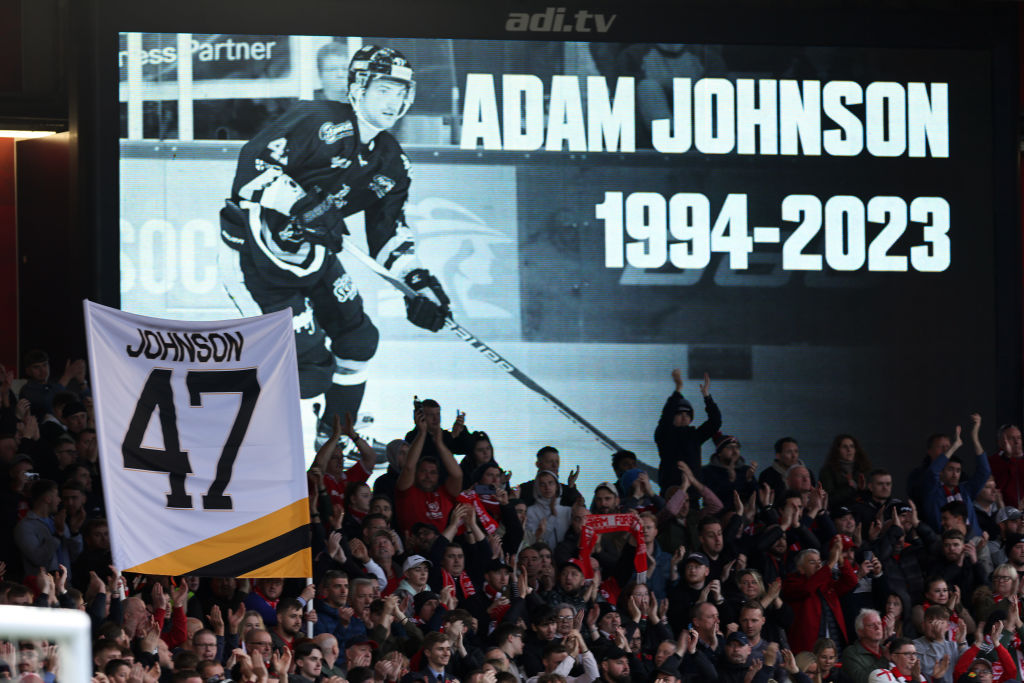 A man has been arrested for suspected manslaughter of ice hockey player Adam Johnson last month