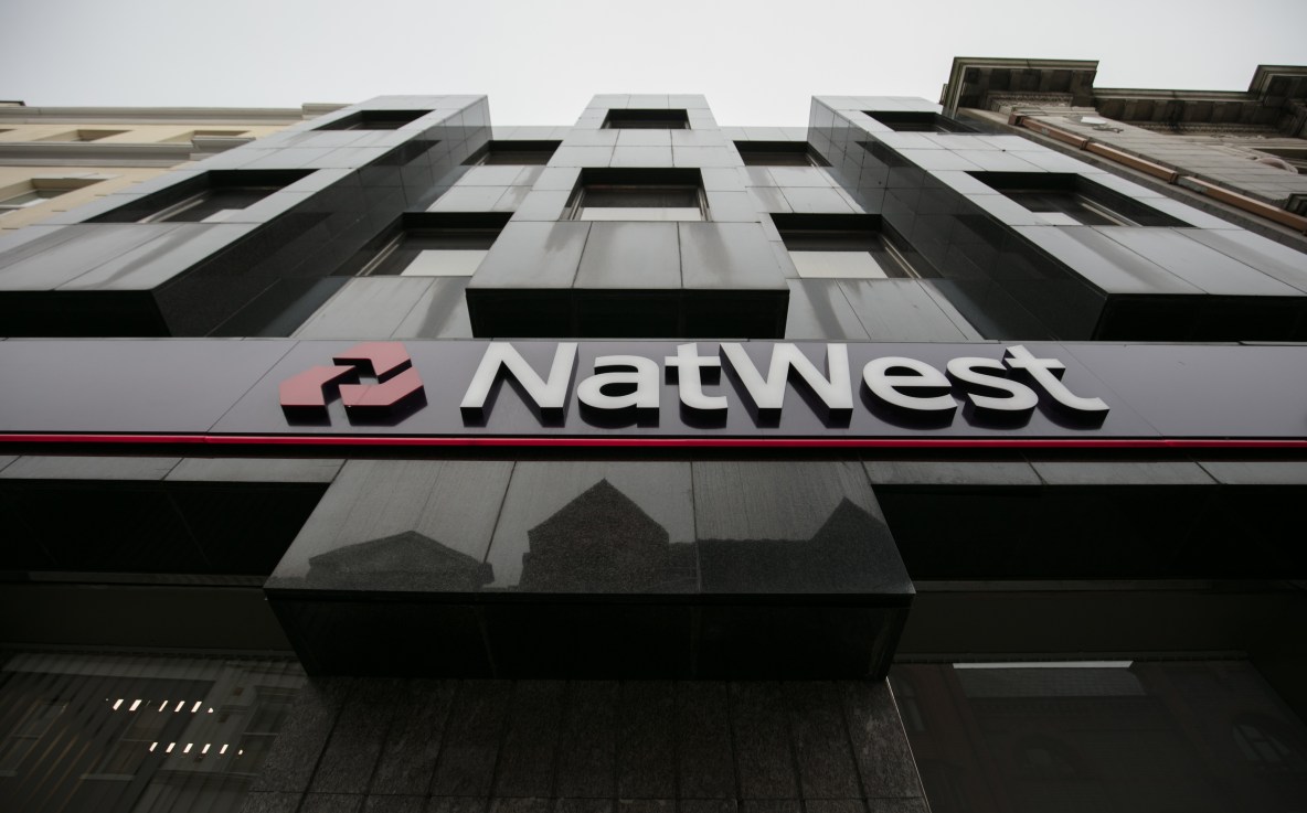 A branch of NatWest Bank is pictured on November 8, 2017 in Douglas, Isle of Man.  (Photo by Matt Cardy/Getty Images)