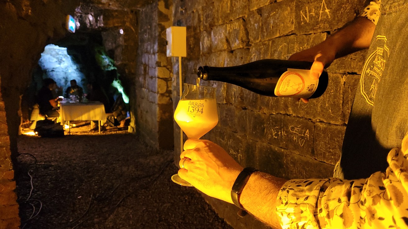 The French city of Arras has an option to dine underground in tunnels formerly used in the world wars