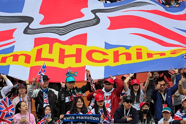 SHANGHAI, CHINA - APRIL 14: Supporters attend the Formula 1 Heineken Chinese Grand Prix 2019 at the Shanghai International Circuit on April 14, 2019 in Shanghai, China. (Photo by Yin Liqin/China News Service/Visual China Group via Getty Images)
