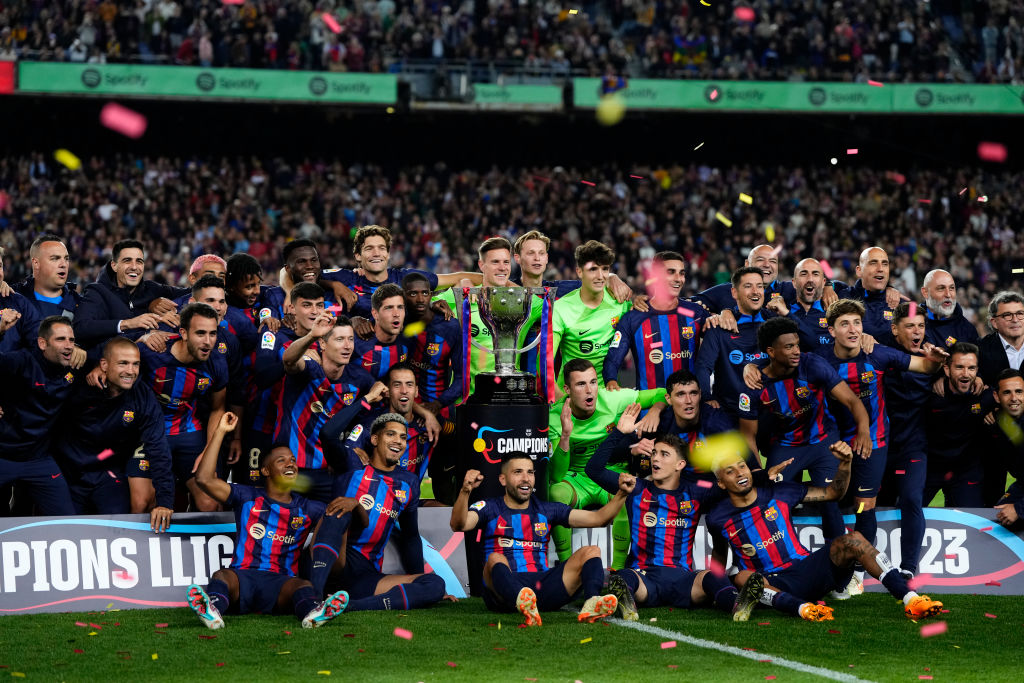 Barcelona won La Liga last season.