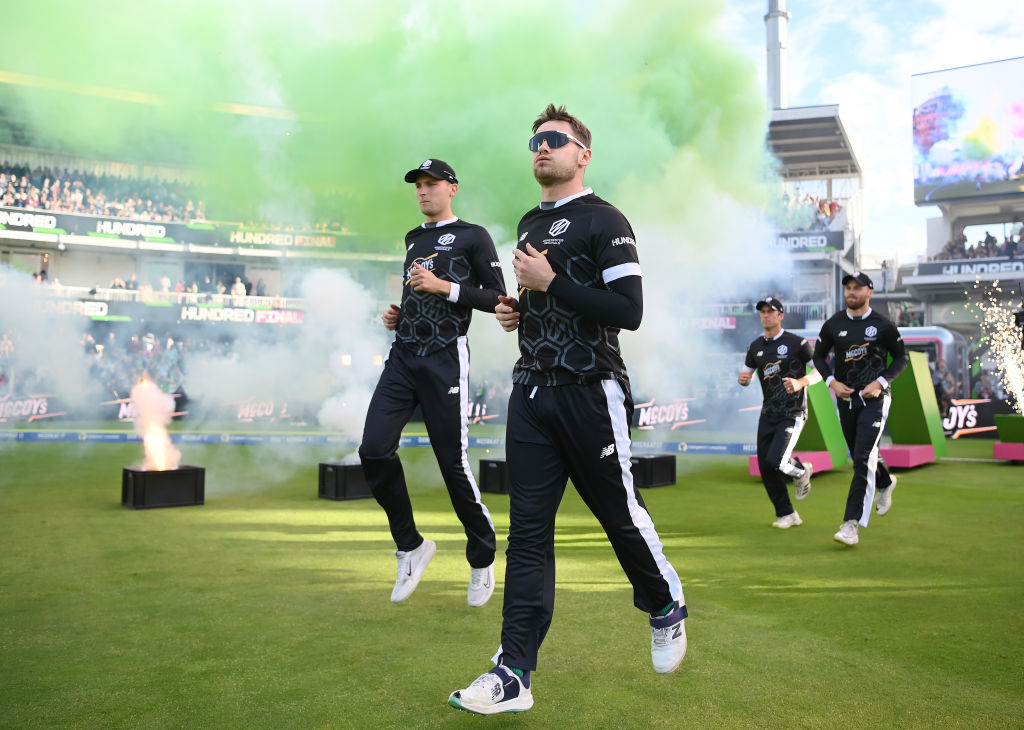 LONDON, ENGLAND - AUGUST 27: Josh Little of Manchester Originals take to the field during The Hundred Final between Oval Invincibles Men and Manchester Originals Men at Lord's Cricket Ground on August 27, 2023 in London, England. (Photo by Alex Davidson - ECB/ECB via Getty Images)