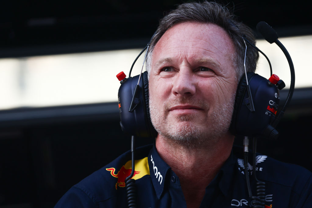 Christian Horner ahead of the Formula 1 Abu Dhabi Grand Prix at Yas Marina Circuit in Abu Dhabi, United Arab Emirates on November 26, 2023. (Photo by Jakub Porzycki/NurPhoto via Getty Images)