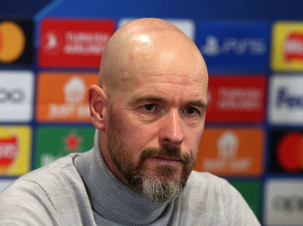 MANCHESTER, ENGLAND - NOVEMBER 28: Manager Erik ten Hag of Manchester United speaks during a press conference at Carrington Training Ground on November 28, 2023 in Manchester, England. (Photo by John Peters/Manchester United via Getty Images)