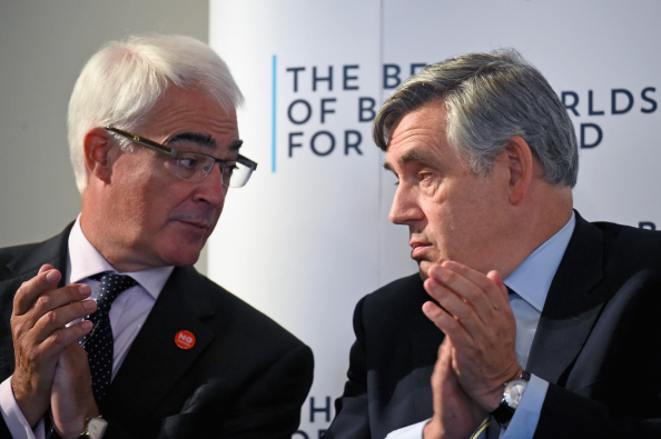 Alistair Darling and former Prime Minister Gordon Brown at an event in 2014, arguing against Scottish independence.  (Photo by Jeff J Mitchell/Getty Images)