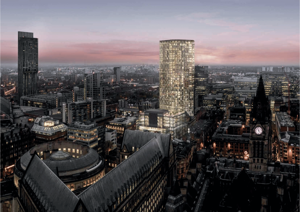 Gary Neville's St Michaels scheme is being constructed in Manchester City centre.