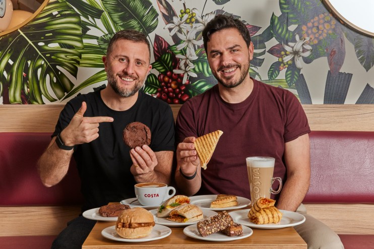 Henry Firth and Ian Theasby of Bosh! are on a quest to get more plants onto more plates with the &lsquo;delish-etarian&rsquo; vegan movement with Costa Coffee