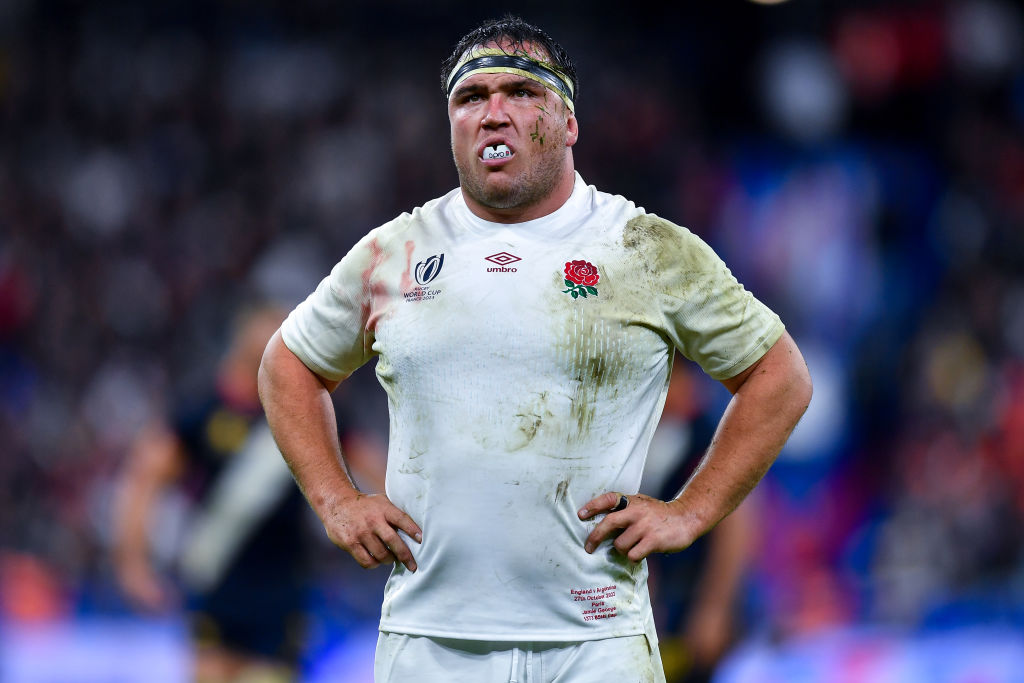PARIS, FRANCE - OCTOBER 27: Jamie George of England looks on during the Rugby World Cup France 2023 Bronze Final match between Argentina and England at Stade de France on October 27, 2023 in Paris, France. (Photo by Franco Arland/Getty Images)