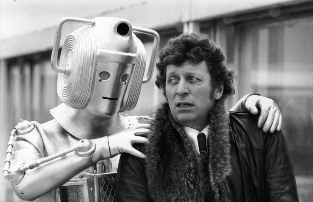 Dr Who (Tom Baker) meets one of the monsters from his new series.   (Photo by Frank Barratt/Getty Images)