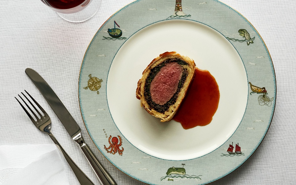 Venison and haggis wellington for Burns Night at Ham Yard Hotel