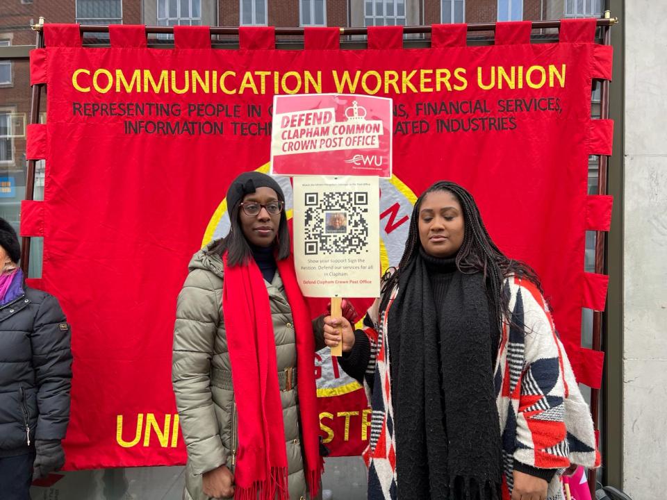 MPs Florence Eshalomi and Bell Ribiero Addy join he demonstration 