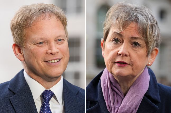 Benjamin Netanyahu’s opposition to a two-state solution has been criticised by Grant Shapps and Yvette Cooper. Photos: PA