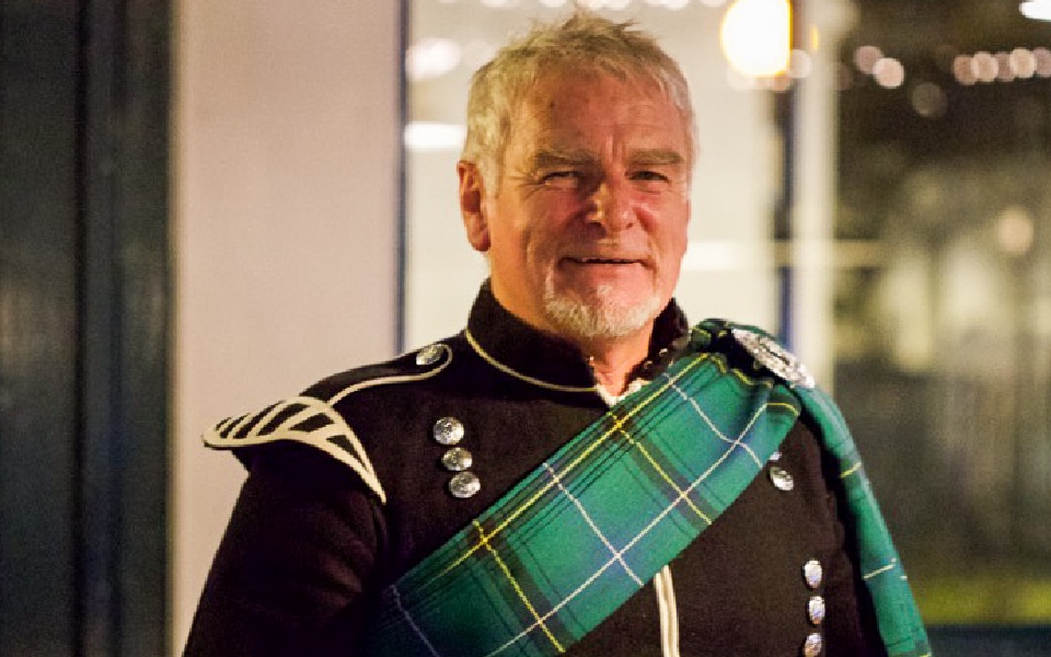 The piper for Burns Night at Brown's Brasserie