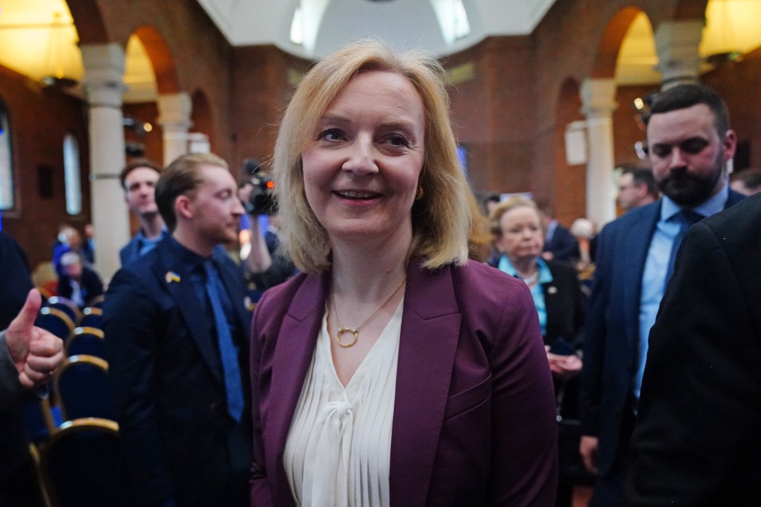 Liz Truss has hit out at Rishi Sunak’s government for failing to take on “left-wing extremists” she said had gained control of UK institutions.