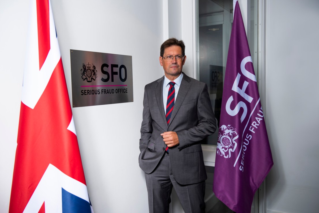  The director of the Serious Fraud Office (SFO), Nick Ephgrave, is set to give his maiden speech tomorrow evening at an event hosted by defence and security think tank Royal United Services Institute. 