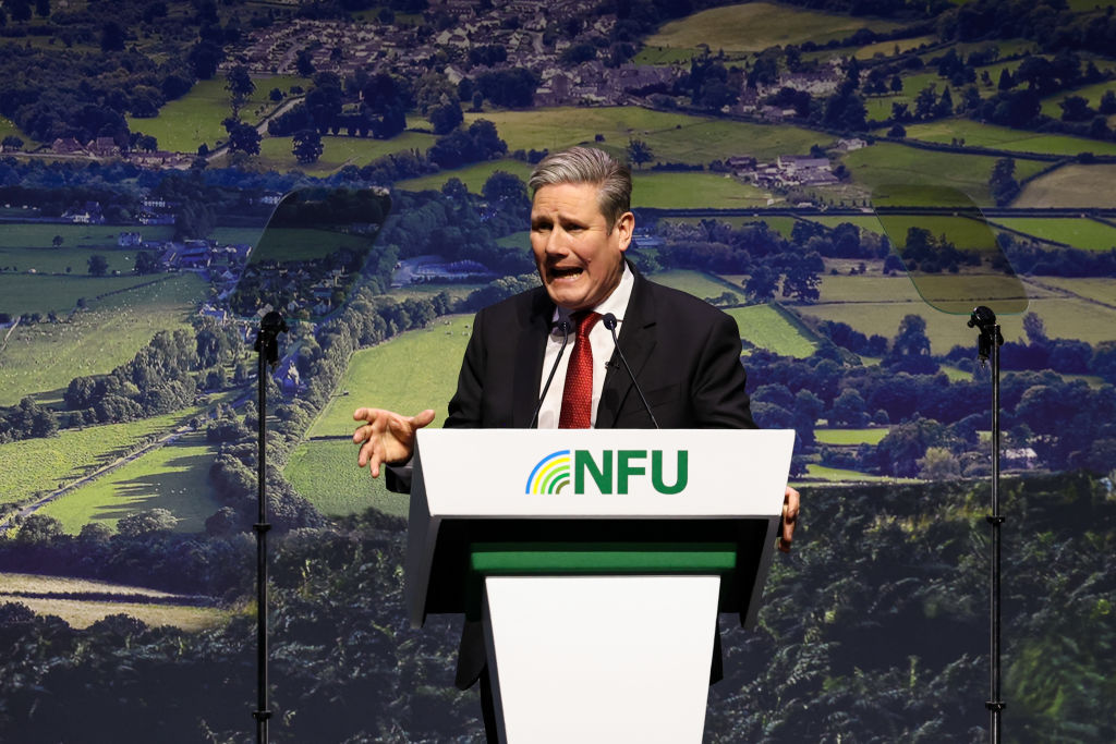 Keir Starmer, leader of the Labour Party, speaks at the National Farmers' Union (NFU) conference in Birmingham, UK, on Tuesday, Feb. 21, 2023. UK opposition leader Keir Starmer will pledge that a Labour government would boost public purchases of local food as he seeks to appeal to countrys embattled farmers. Photographer: Darren Staples/Bloomberg via Getty Images