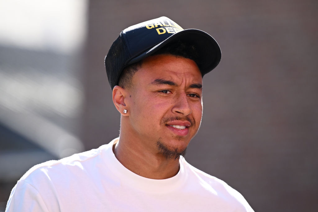 NOTTINGHAM, ENGLAND - MAY 20: Jesse Lingard of Nottingham Forest arrives at the stadium prior to the Premier League match between Nottingham Forest and Arsenal FC at City Ground on May 20, 2023 in Nottingham, England. (Photo by Clive Mason/Getty Images)