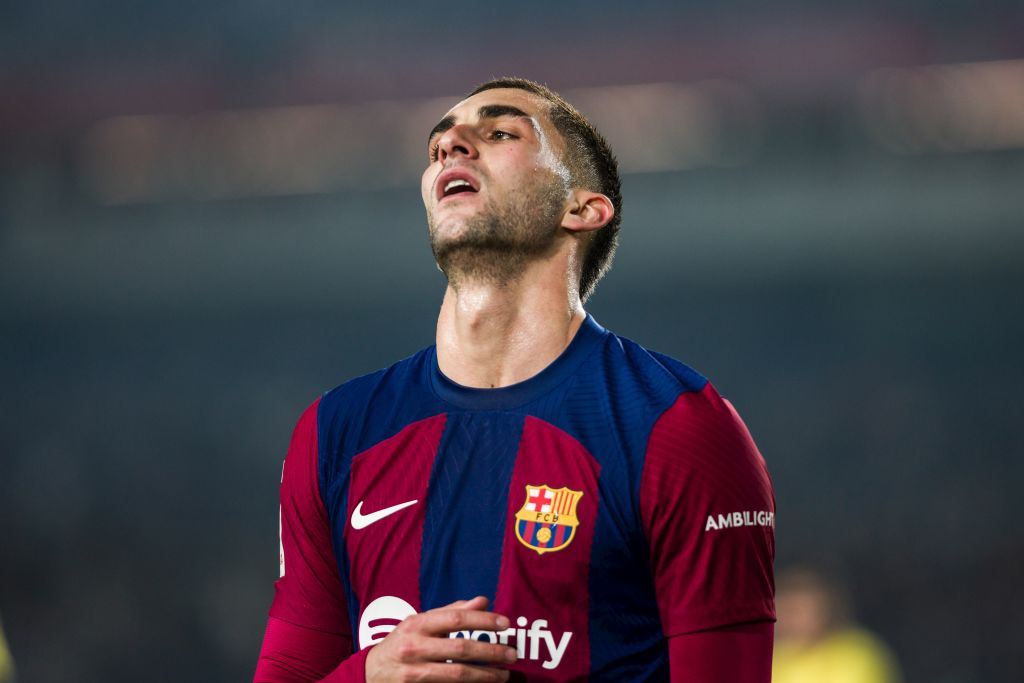 BARCELONA, SPAIN - JANUARY 27: Ferran Torres of FC Barcelona laments during the Spanish league, La Liga EA Sports, football match played between FC Barcelona and Villarreal CF at Estadio Olimpico de Montjuic on January 27, 2024 in Barcelona, Spain. (Photo By Javier Borrego/Europa Press via Getty Images)