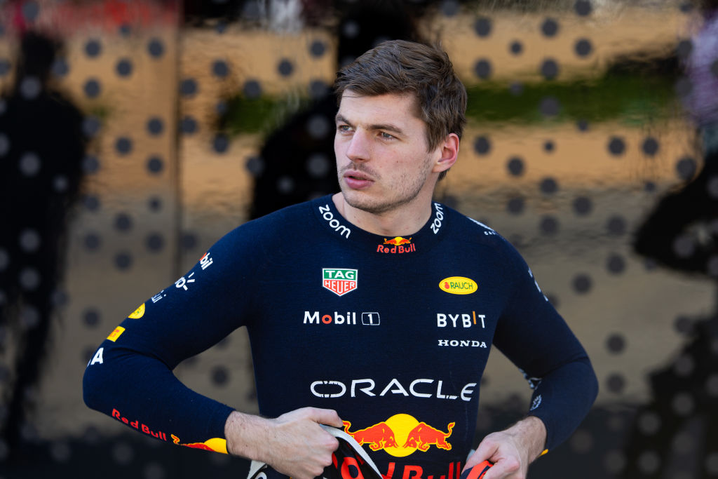 BAHRAIN, BAHRAIN - FEBRUARY 21: Max Verstappen of the Netherlands and Oracle Red Bull Racing walks in the paddock following the first testing session during day one of F1 Testing at Bahrain International Circuit on February 21, 2024 in Bahrain, Bahrain. (Photo by Kym Illman/Getty Images)