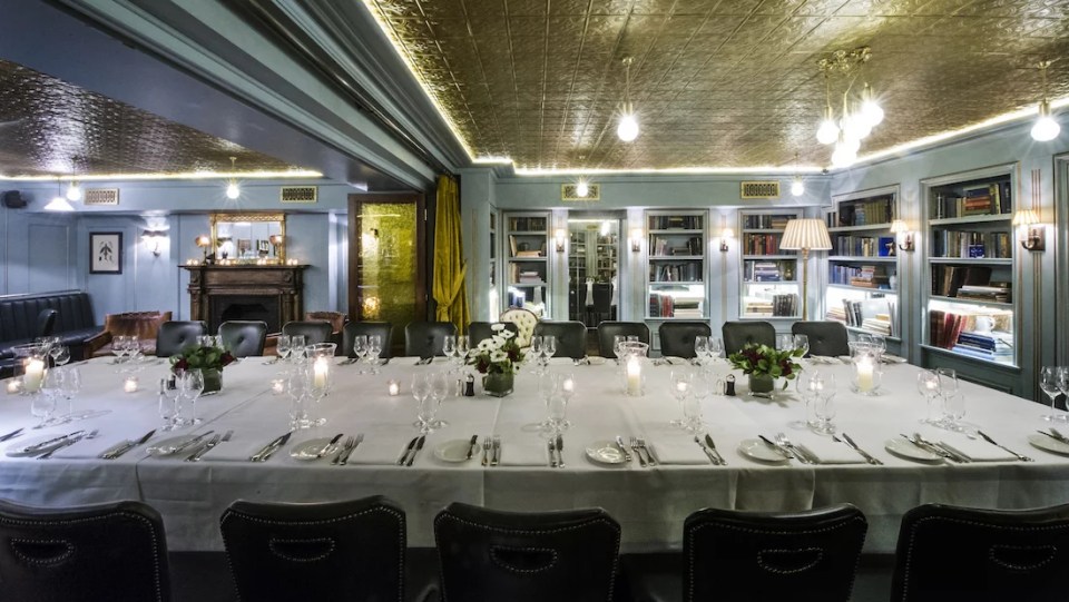 the private dining room at bentley's