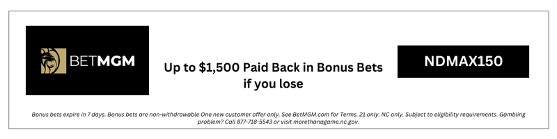 BetMGM Bonus Code: NDMAX150 for $1500