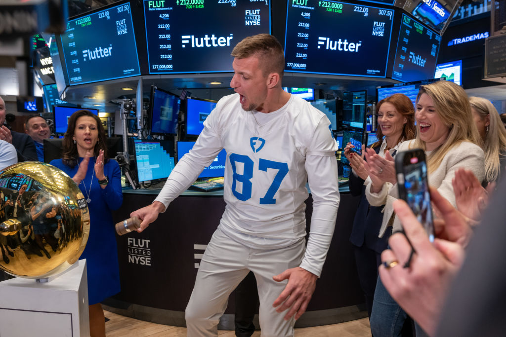 Former NFL star Rob Gronkowski did the honours for FanDuel and Paddy Power-owner Flutter at the launch of their US listing