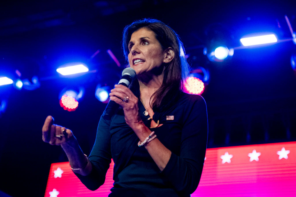 Republican presidential candidate, former U.N. Ambassador Nikki Haley speaks at a campaign rally on March 4, 2024 in Fort Worth, Texas. 
(Photo by Emil Lippe/Getty Images)
