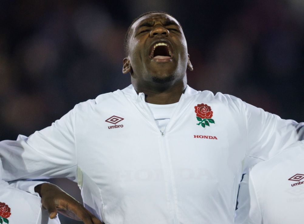 BATH, ENGLAND - MARCH 8: England's Junior Kpoku during the 2024 Six Nations Under 20s Championship match between England U20 and Ireland U20 at The Recreation Ground on March 8, 2024 in Bath, England. (Photo by Bob Bradford - CameraSport via Getty Images)