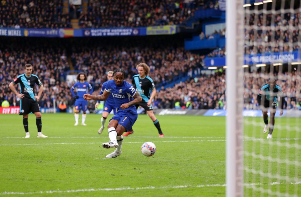 Sterling missed a penalty as Chelsea eventually overcame Leicester