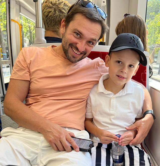 Dan and his son: Dan Harris announced he would be delivering the speech in a LinkedIn post, in a bid to raise autism awareness in a campaign called 'TheJoshieMan'.