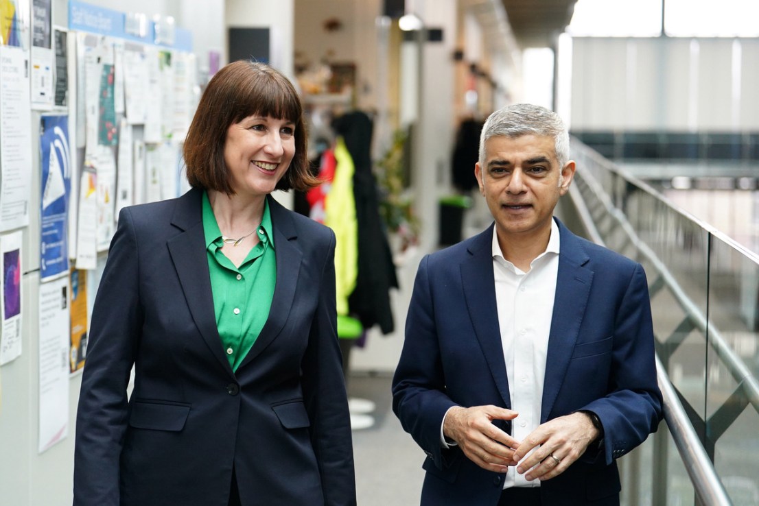 Labour's Rachel Reeves and Sadiq Khan at the Francis Crick Institute in London. Photo: PA
