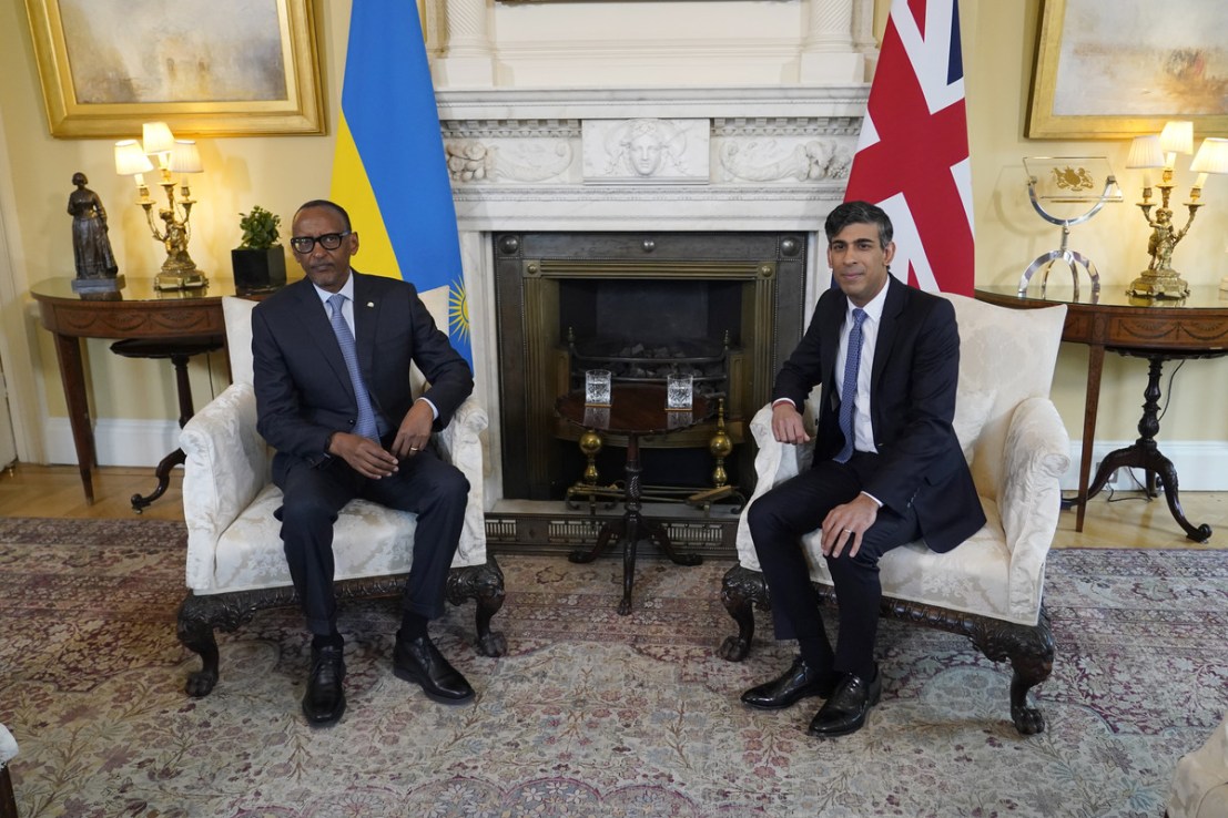 Rishi Sunak’s Rwanda plan finally passed late last night, two-and-a-bit torturous years after the idea was first floated. Pictured, Sunak with Rwandan president Paul Kagame. Photo: PA