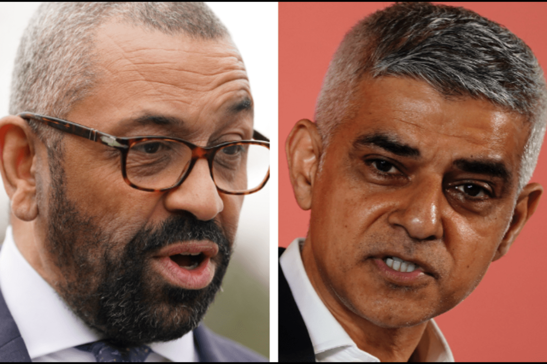 James Cleverly, right, and Sadiq Khan. Photos: PA