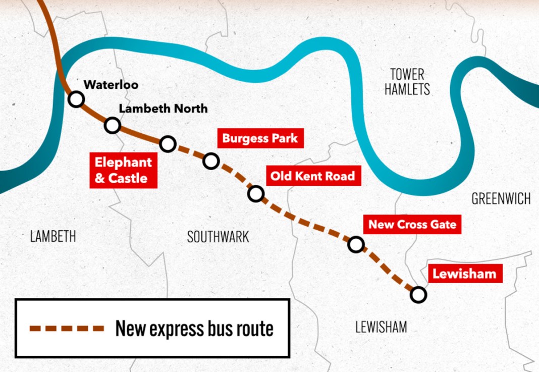 Sadiq Khan has announced plans for a ‘Bakerloop’ bus route along the proposed Bakerloo Tube line extension. Photo: Labour