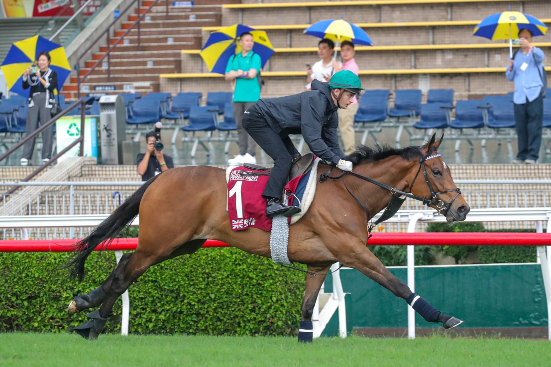 Harry Bentley had a sit on Believing at Sha Tin on Thursday morning 