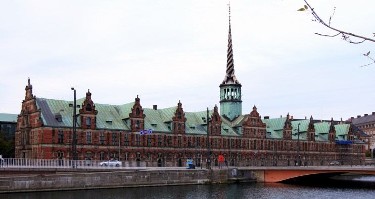 This building, B&oslash;rsen, housed the Copenhagen Stock Exchange until 1974.