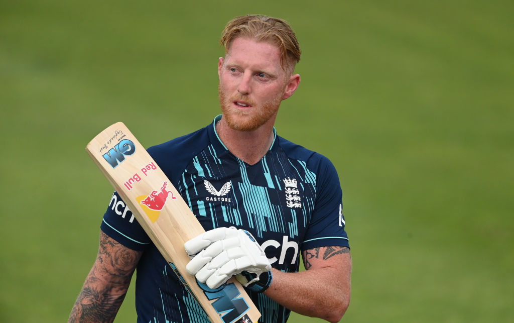 CHESTER-LE-STREET, ENGLAND - JULY 19: England batsman Ben Stokes acknowledges the applause as he leaves the field after he had been dismissed in his final ODI innings during  the First Royal London ODI match between England and South Africa at Emirates Riverside on July 19, 2022 in Chester-le-Street, England. (Photo by Stu Forster/Getty Images)