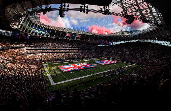 LONDON, ENGLAND - OCTOBER 02: General view inside the stadium prior to the NFL match between Minnesota Vikings and New Orleans Saints at Tottenham Hotspur Stadium on October 02, 2022 in London, England. (Photo by Justin Setterfield/Getty Images)