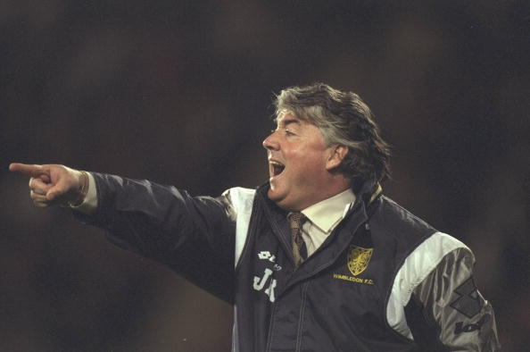 23 Sep 1997:  Wimbledon Manager Joe Kinnear indicates to his team during an FA Carling Premiership match against Barnsley at Selhurst Park in London. Wimbledon won the match 4-1.  Mandatory Credit: Phil  Cole/Allsport