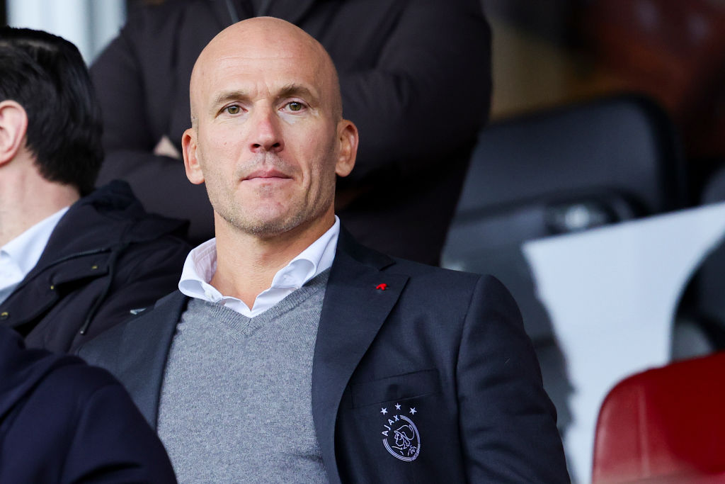 ROTTERDAM, NETHERLANDS - MARCH 17: Alex Kroes general manager AFC Ajax looks on during the Dutch Eredivisie match between Sparta Rotterdam and AFC Ajax at Sparta Stadion Het Kasteel on March 17, 2024 in Rotterdam, Netherlands. (Photo by NESimages/Geert van Erven/DeFodi Images via Getty Images)