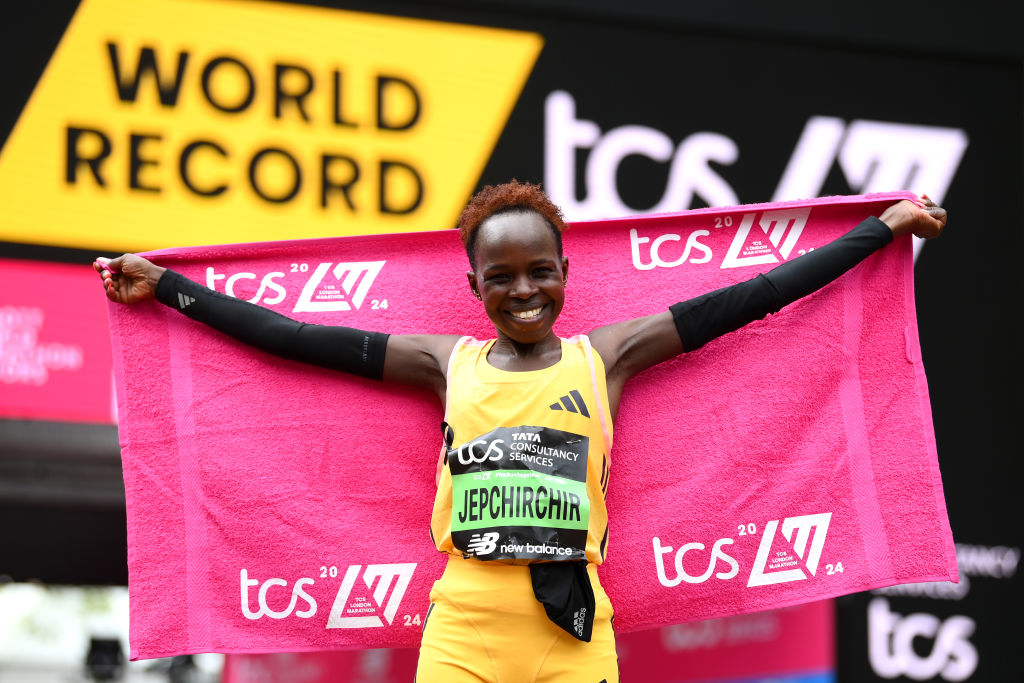 Peres Jepchirchir of Kenya won the London Marathon in a new women-only world record time
