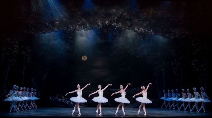 LONDON, ENGLAND - JANUARY 06 Dancers perform on stage during a dress rehearsal for The English National Ballet's "Swan Lake" at the London Coliseum on January 6, 2015 in London, England. (Photo by Ian Gavan/Getty Images)