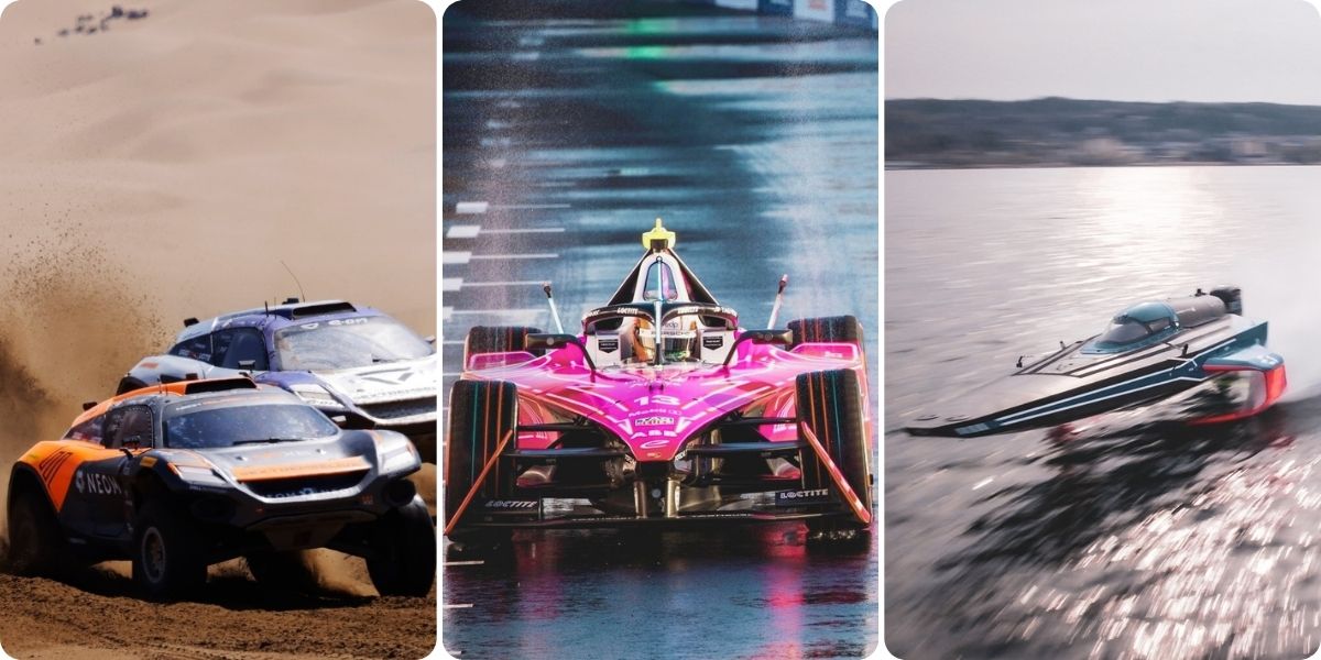 Electric racing series include Extreme E, Formula E and E1