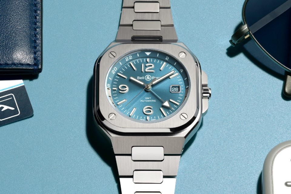 The Bell & Ross BR 05 Blue Steel, whose 24-hour ‘GMT’ hand makes it the perfect travelling companion