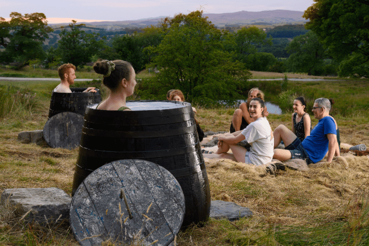 Cold water plunges at the Broughton Sanctuary, a wellness and ideas retreat in Yorkshire