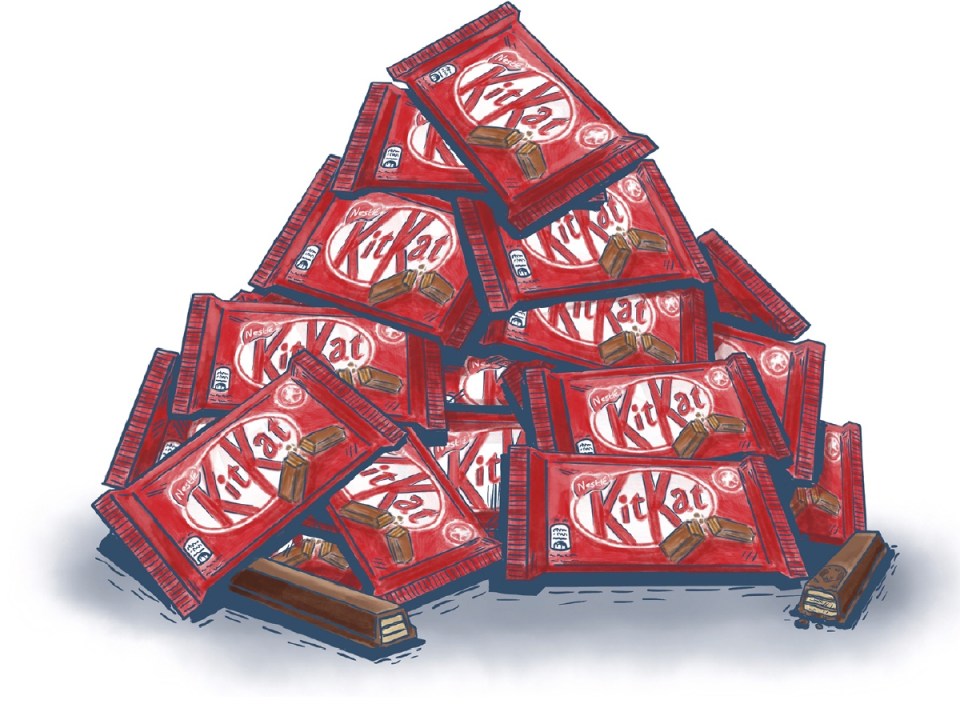 kitkate are always to be found on snack trolleys